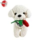 Valentine Dog Plush Toy With Red Rose